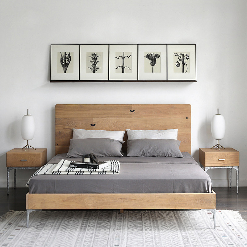 branch北欧表情norhoryuzu橡木双人床2尺寸本色kroot进口原版