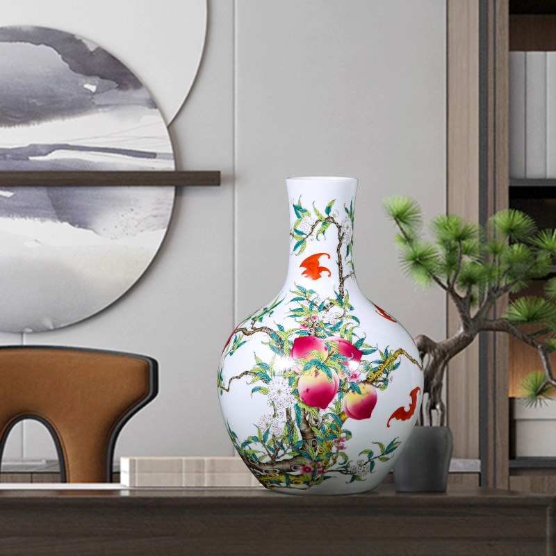 景德镇陶瓷器花瓶大号瓷瓶客厅摆件插花复古中式花瓶