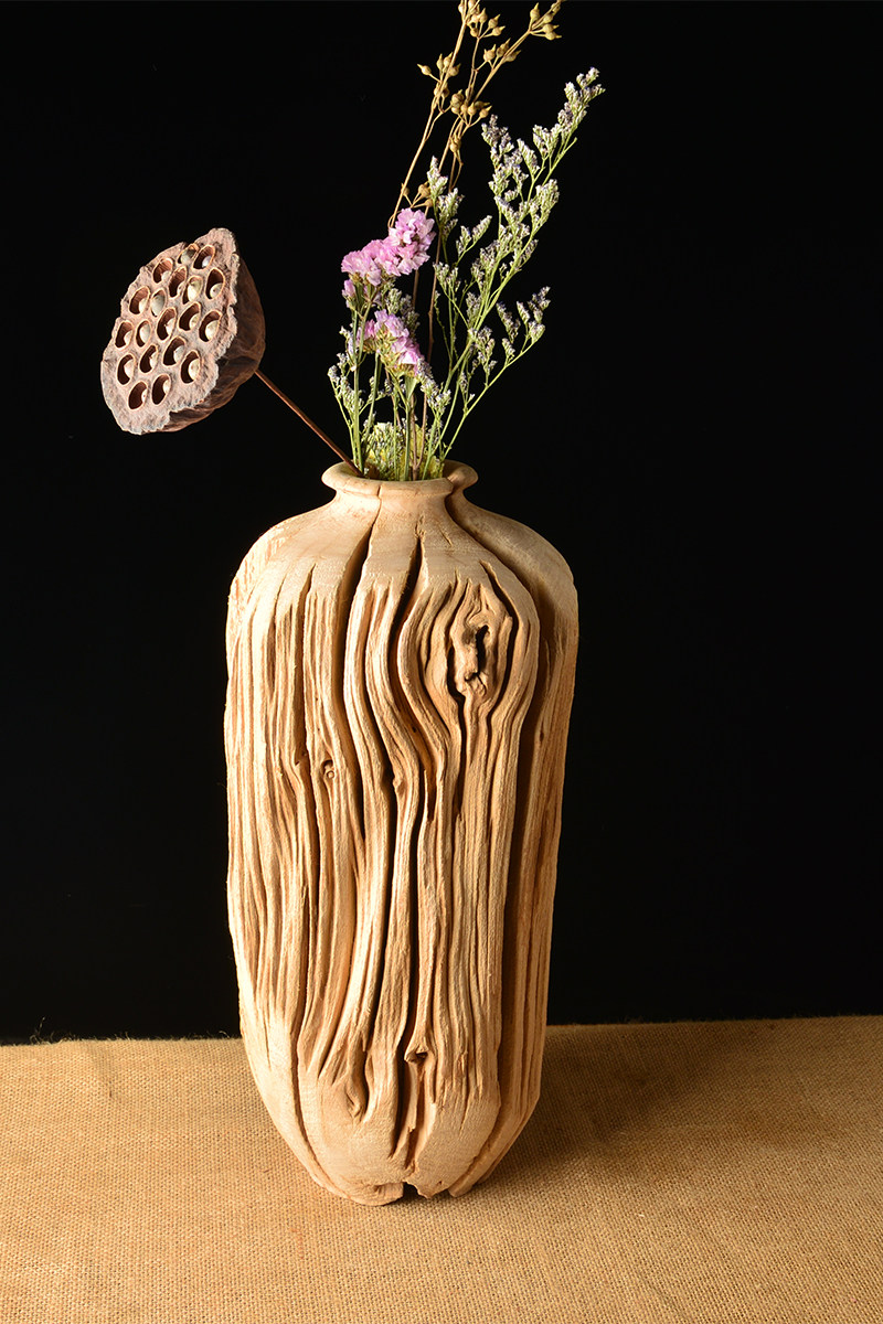 客厅装饰花瓶风化玄关摆件枯木花插茶道香道花瓶