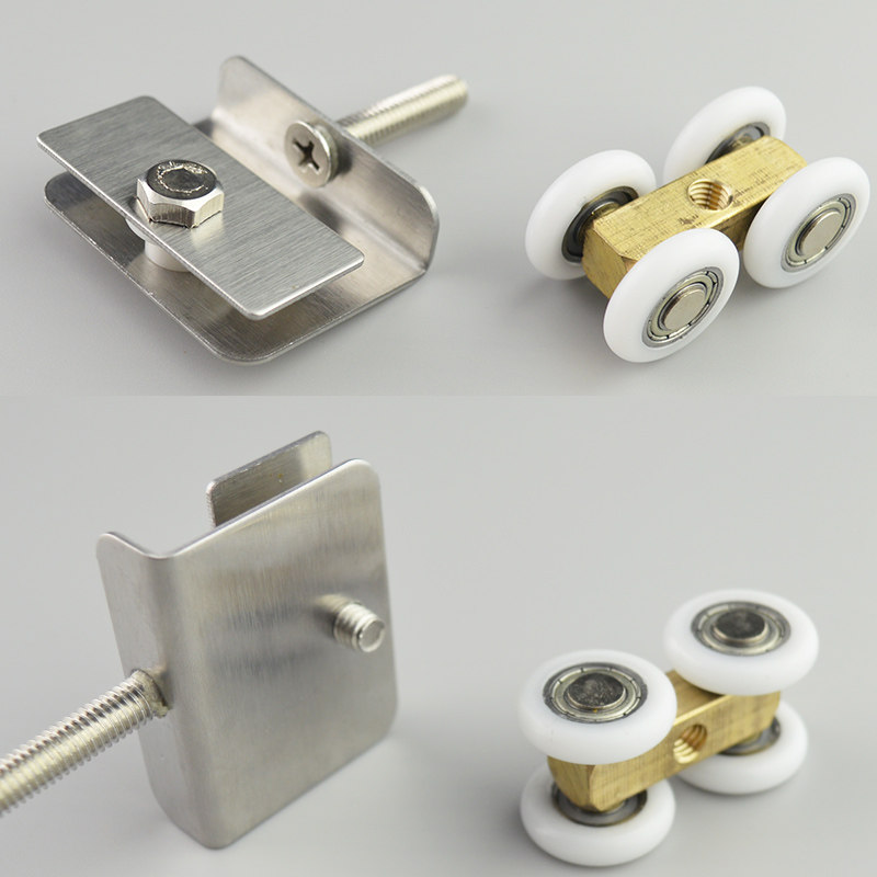 淋浴滑轮浴室玻璃门吊轮老式淋浴房配件实心洗澡间淋浴房配件