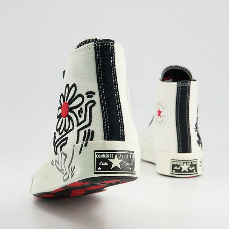 正品匡威keithharingconverseallstar联名男女刺绣板鞋