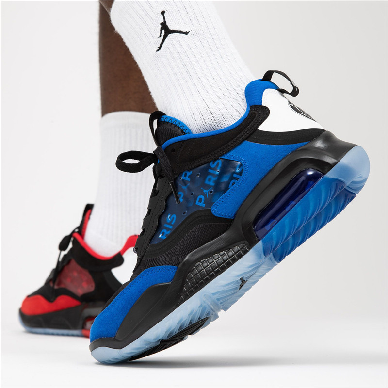 代购jordanairmax巴黎圣日耳曼男子红蓝篮球球鞋篮球鞋