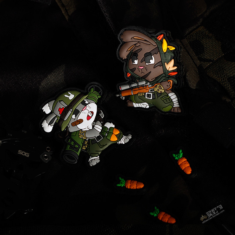 德国tacopsgear迷你战术兔子胡萝卜士气魔术贴章臂章贴章