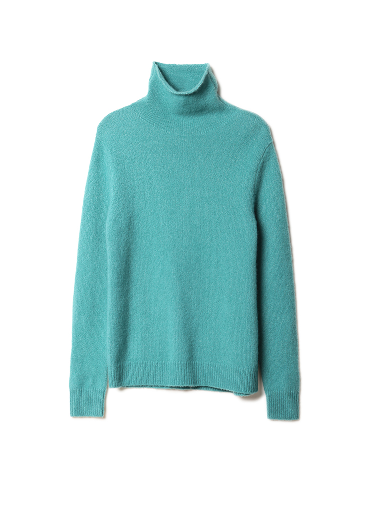 白厂丝桑蚕丝羊绒堆领高领毛衫mz1255