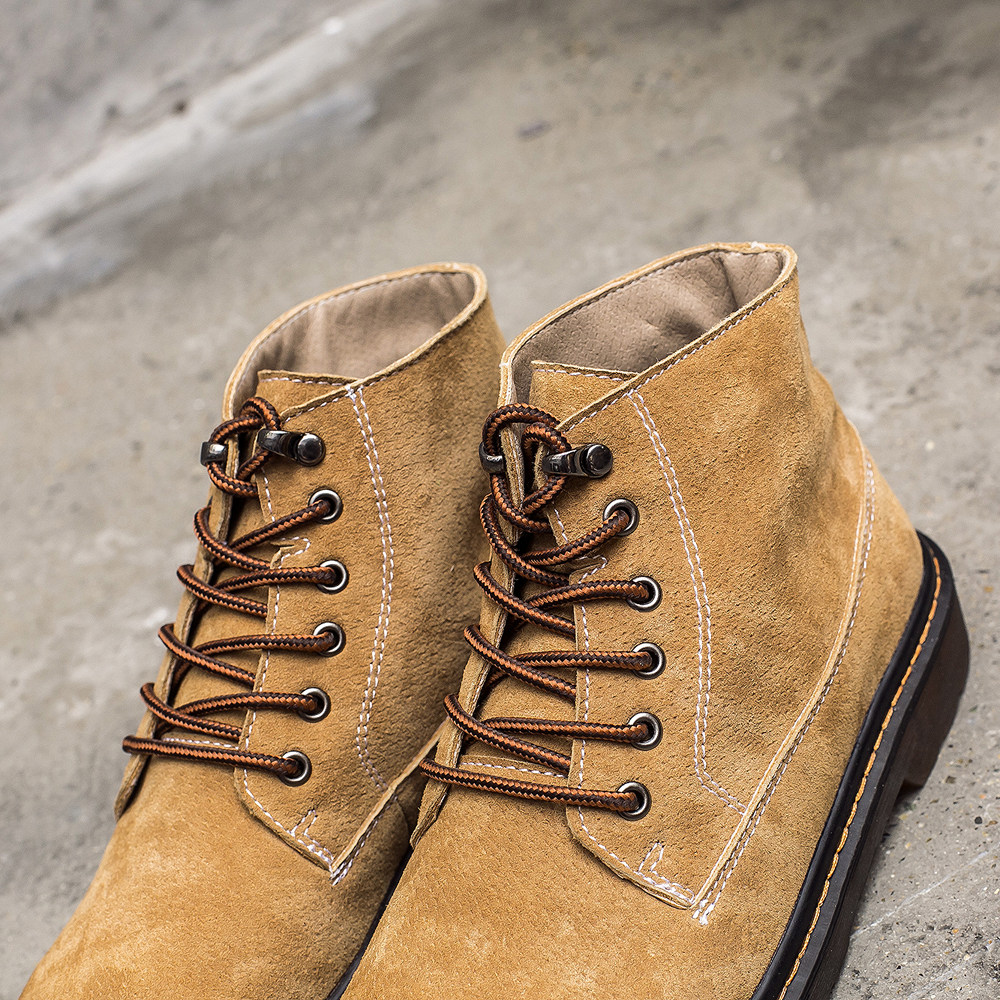 马丁鞋男英伦真皮高帮复古翻毛皮马丁靴增高休闲增高户外潮流短靴