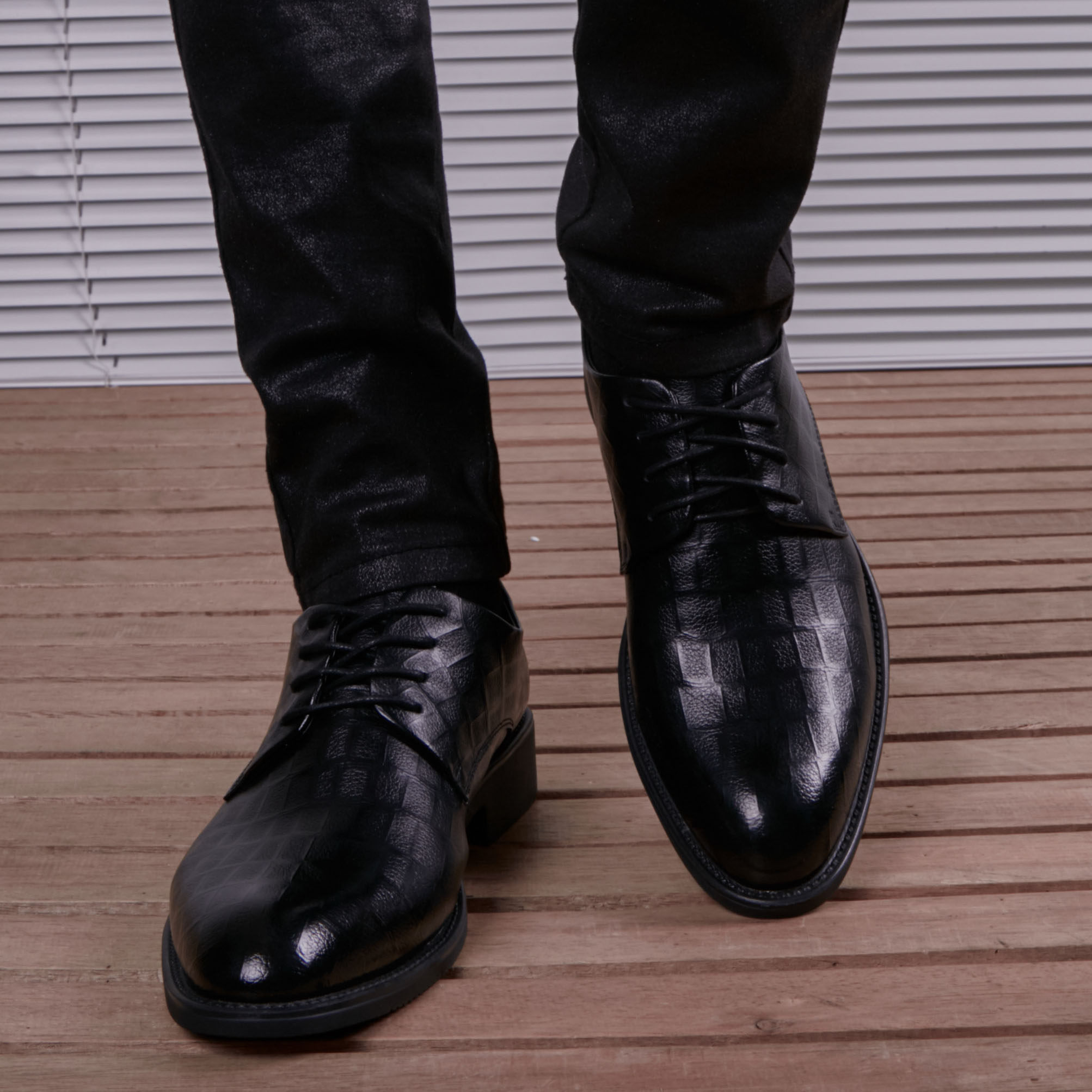 冬季皮鞋男商务正真皮加绒软底男鞋内增高韩版单鞋