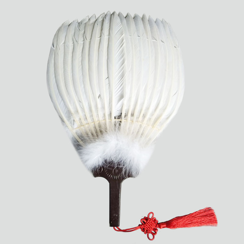 扇子白色鹅毛扇孔明扇诸葛亮羽毛纯白色羽扇工艺工艺扇