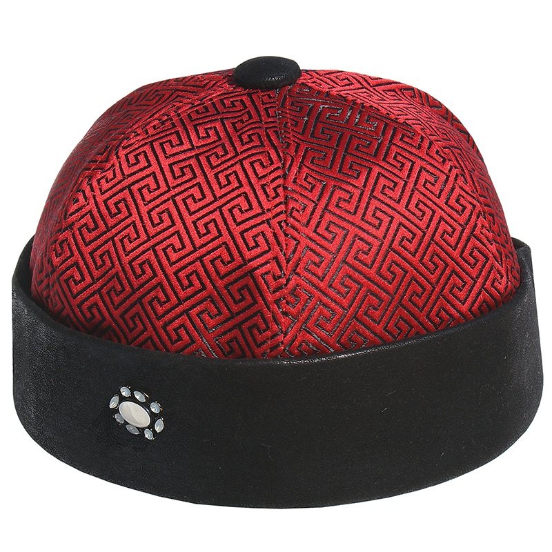 唐装帽女秋冬调节汉服地主改良版中帽子