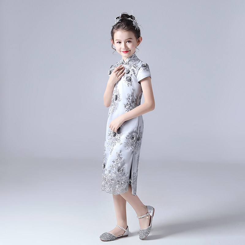 旗袍小女孩11岁中国国风儿童改良复古连衣裙女童旗袍