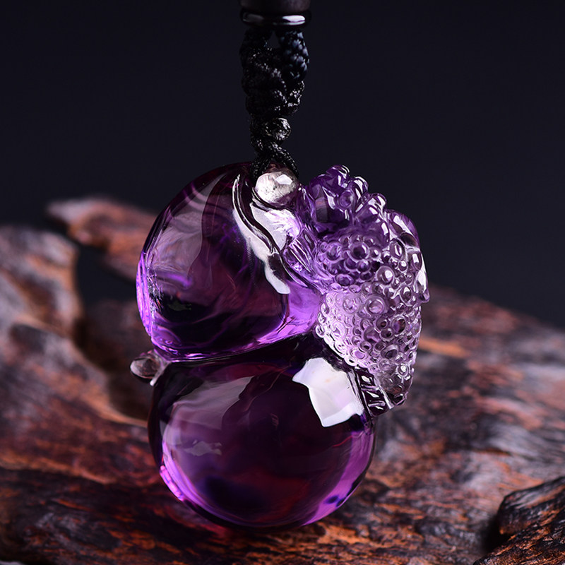 紫水晶礼物天然貔貅皮休送福财迎福禄吊坠项链项坠