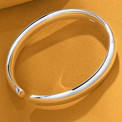 情人节礼物女友纯银9999光面素圈贵妃镯足银银镯子手饰手镯 原价941元