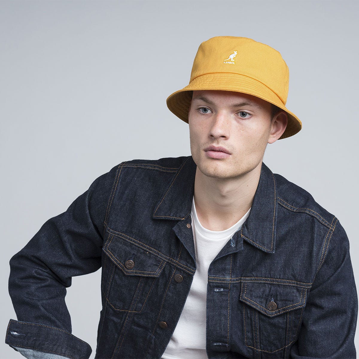 代购现货kangolbuckethat袋鼠王一博肖战帆布水洗渔夫帽