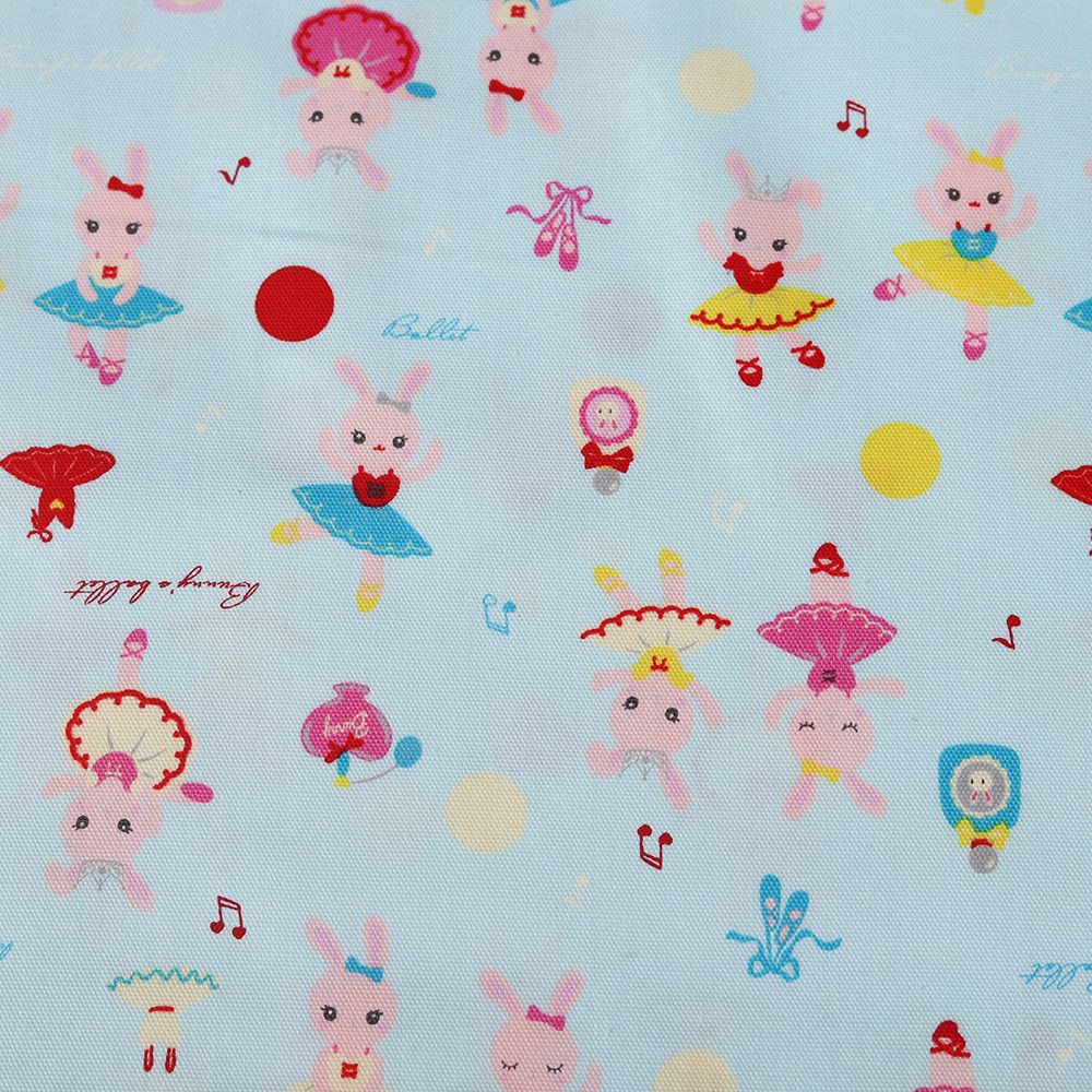 日本进口纯棉露香细帆布卡通小兔子图案手工包包书衣拼布布料