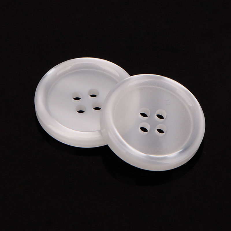 纽扣树脂四眼半透明衬衫毛衫diy扣子白色电光纽扣