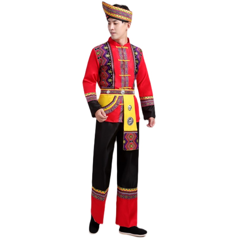 56个少数民族特色传统独龙族服装成人男士舞台表演民族服装