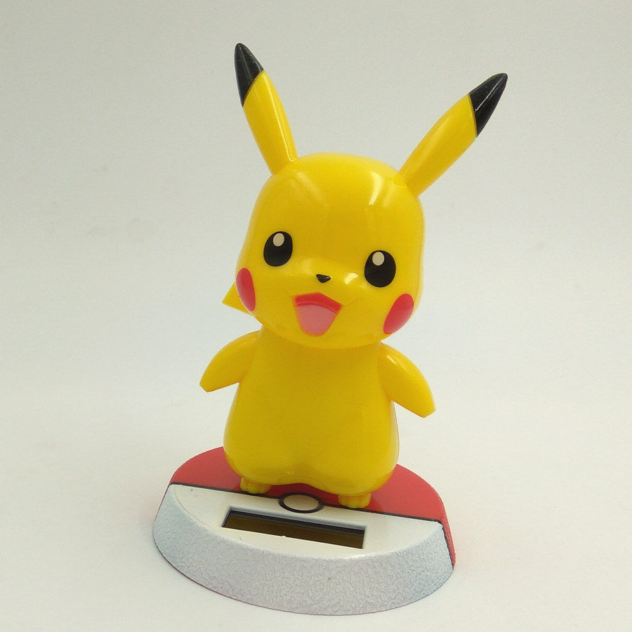 新款太阳能皮卡丘皮神摇头公仔车饰摆件汽车用品卡通摆件