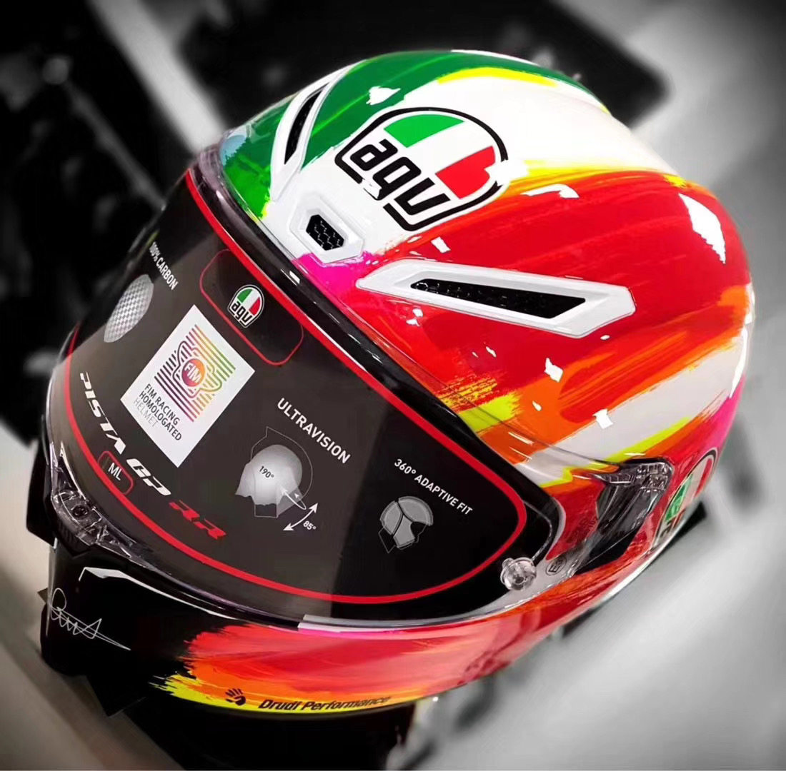 正品agvpistagprr摩托车头盔意大利国旗碳纤维摩托车头盔