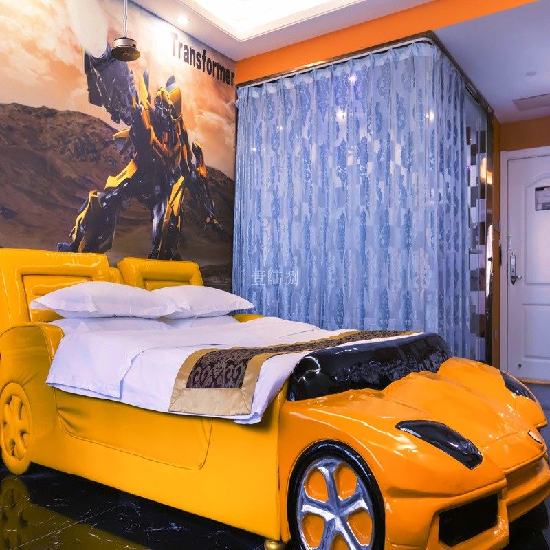 主题现代兰博基尼民宿轻奢精品多功能电动情趣情侣皮艺床