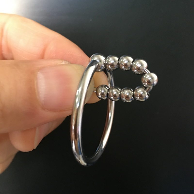 滚珠穿刺人体锁精防敏套环pa男性穿孔钛钢其它首饰