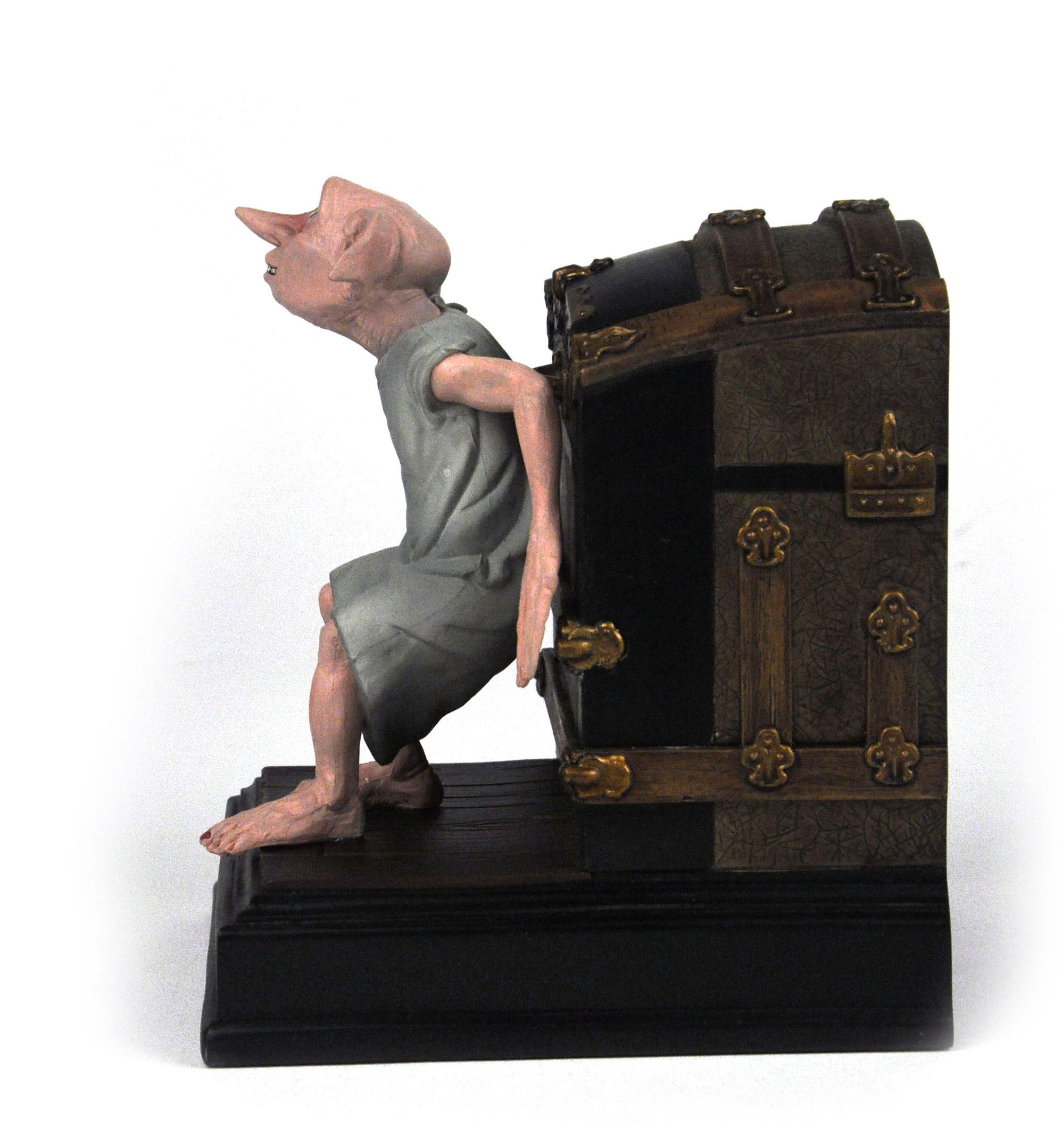 代购华纳正品哈利波特周边家养小精灵多比手绘书立手办雕像摆件