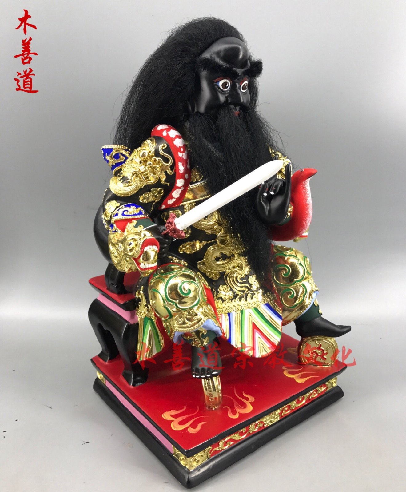 木雕闾山主张公圣君闾山护法法神主公樟木漆线木雕