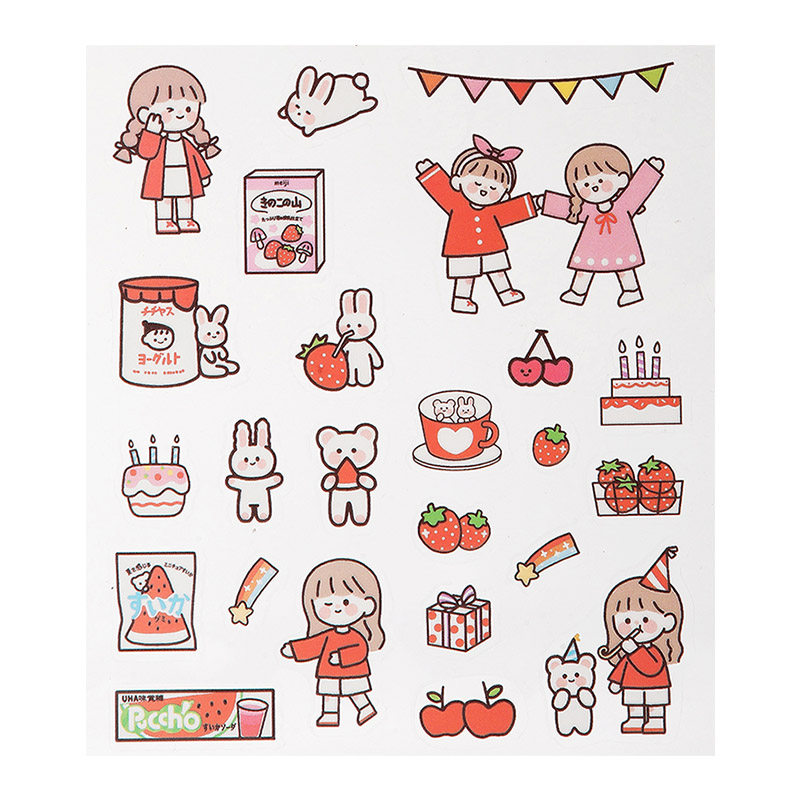 贴纸居家家手机贴手机图案防水可爱少女卡通装饰贴纸
