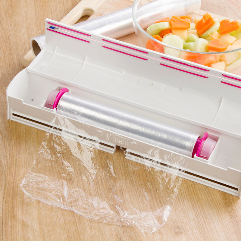 居家家保鲜膜切割器切割盒创意厨房实用工具用品神器保鲜纸小盒子