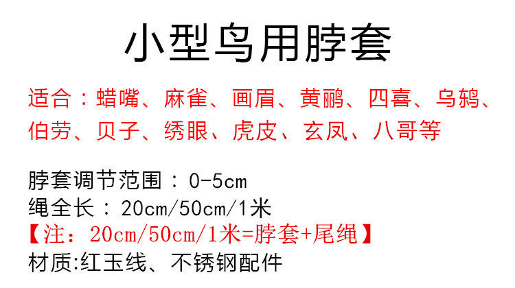 牡丹鹦鹉脖套放飞溜鸟绳鸟链子八哥玄凤伯劳其他