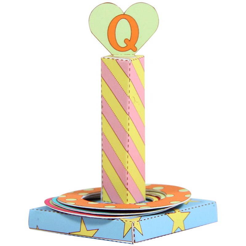 26个英文字母q立体折纸3d纸模型diy儿童简易手工投环套圈quoits  价格
