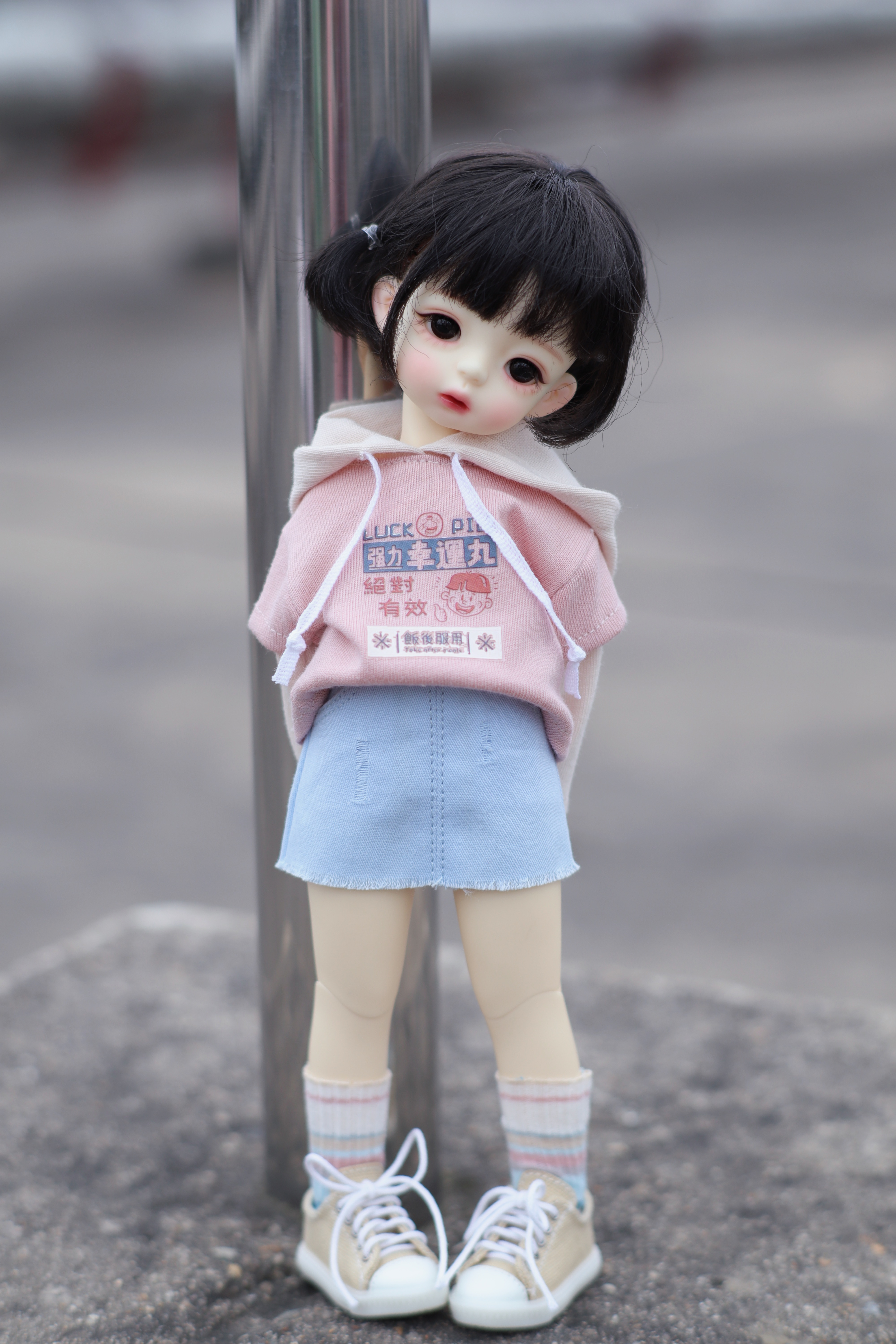 bjd6六分yosd男女娃娃衣服配件印花拼接两件bjd娃娃