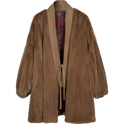 再见罗马假日复古气质丹麦进口水貂皮草外套宽松大码貂皮大衣