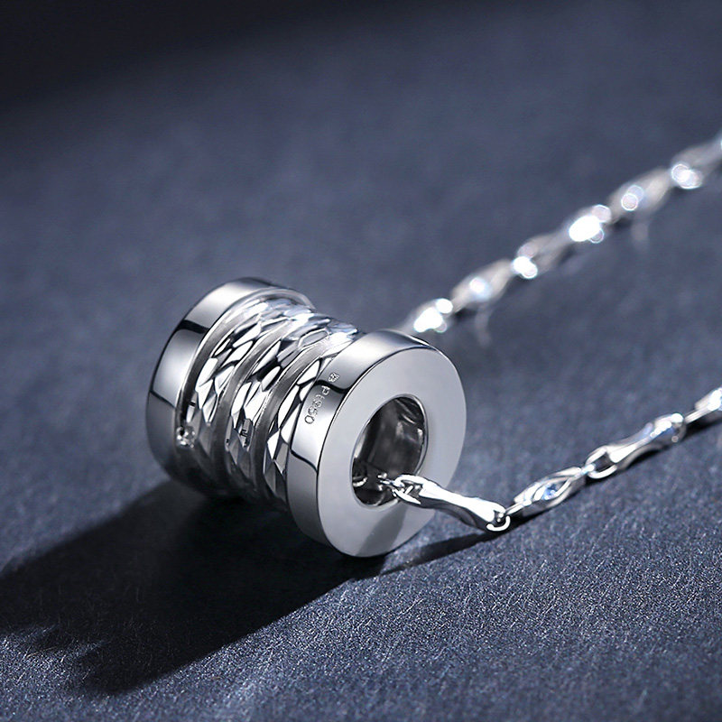 吊坠pt950铂金弹簧项链男士白金潮男颈饰