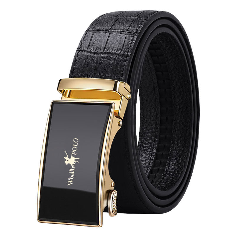 新款保罗男士腰带真皮自动皮带双面头层牛皮腰带