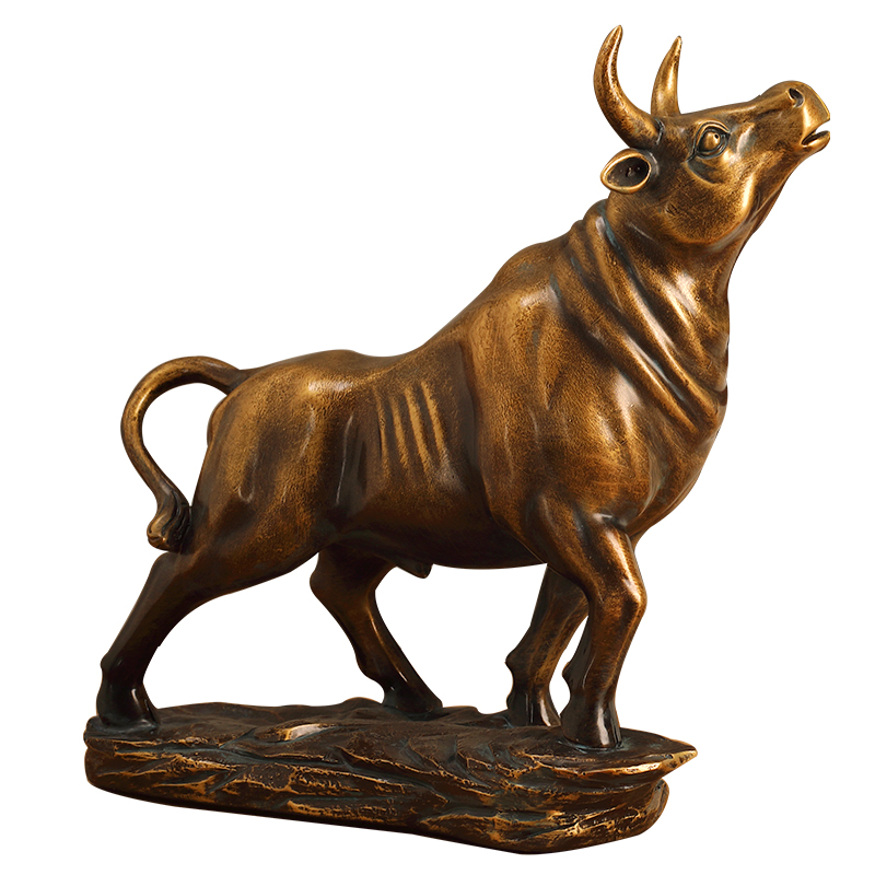 摆件牛气冲天客厅办公室华尔街桌面金牛装饰品铜牛摆件