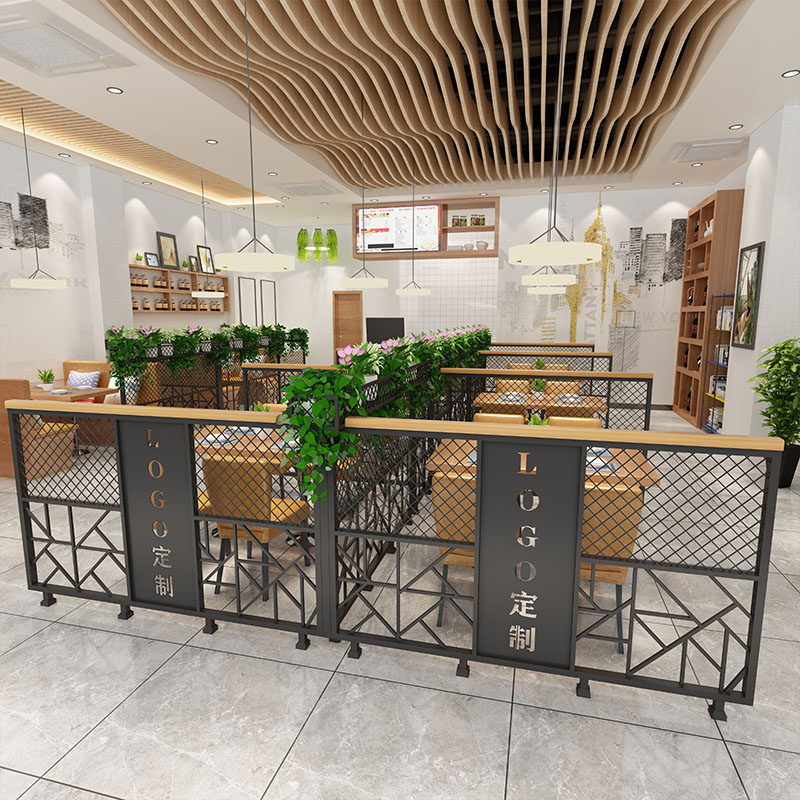 餐厅隔断围栏护栏酒吧火锅店过道卡座玻璃装饰办公屏风