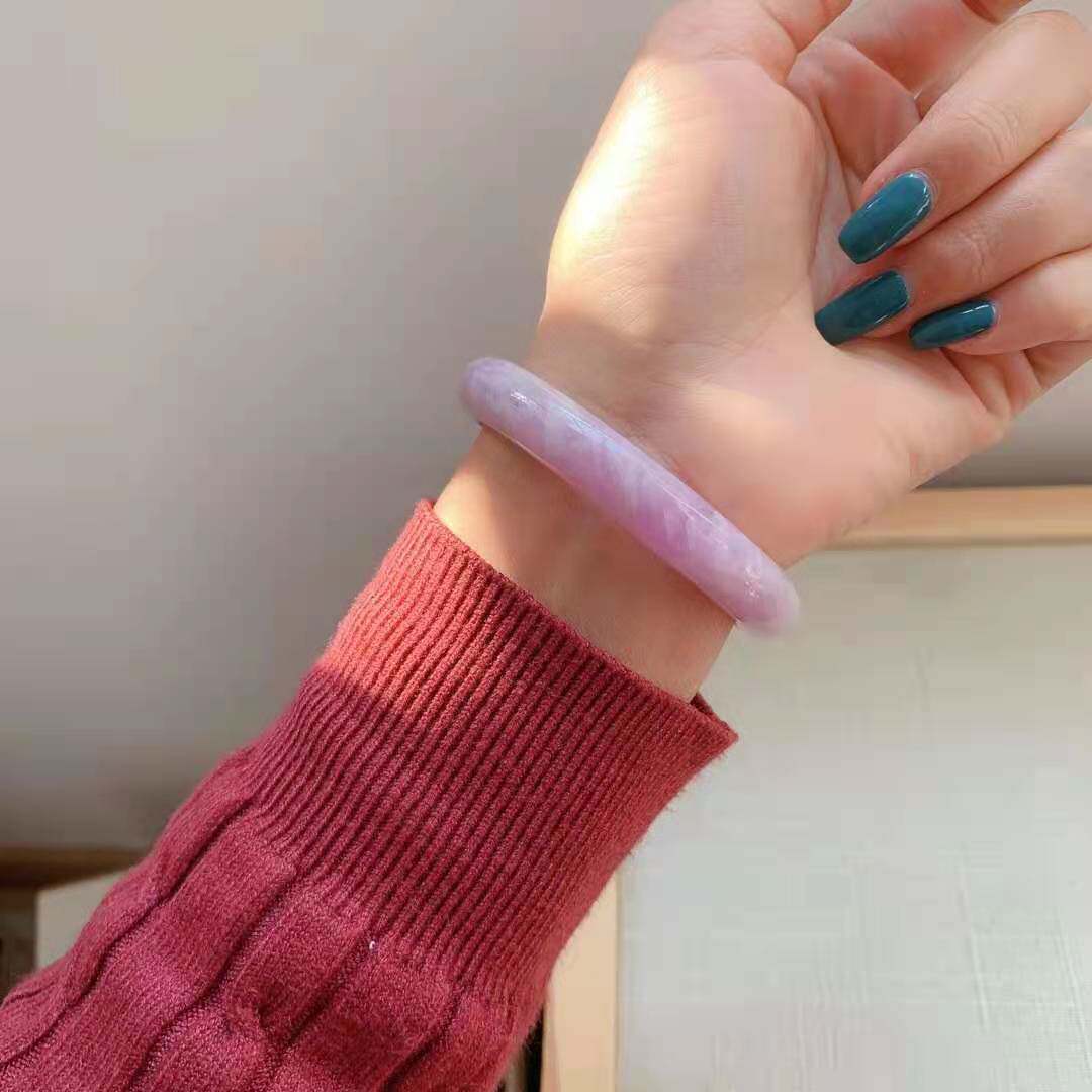 天然紫锂手镯紫水晶镯子薰衣草丁香甜美紫色一物一图手镯