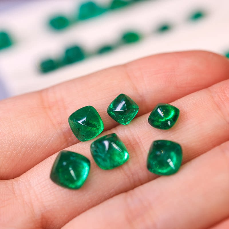 露蜜天然赞比亚糖塔祖母祖母绿绿宝石戒指18k项链手饰