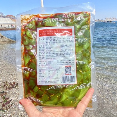 下饭菜亿海香辣裙带菜梗500g克海白菜丝条即食咸菜大连特产海带零食