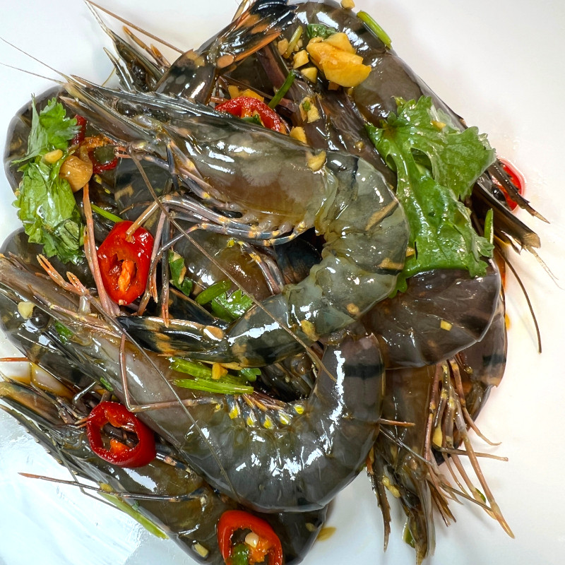 生腌虎虾潮汕海鲜海虾斑节网红罐头醉虾生大虾虾类制品