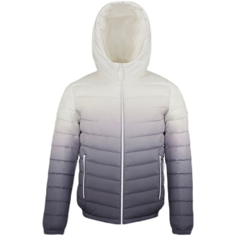 波司登2021年新款羽绒服男女情侣渐变变色连帽轻薄羽绒服