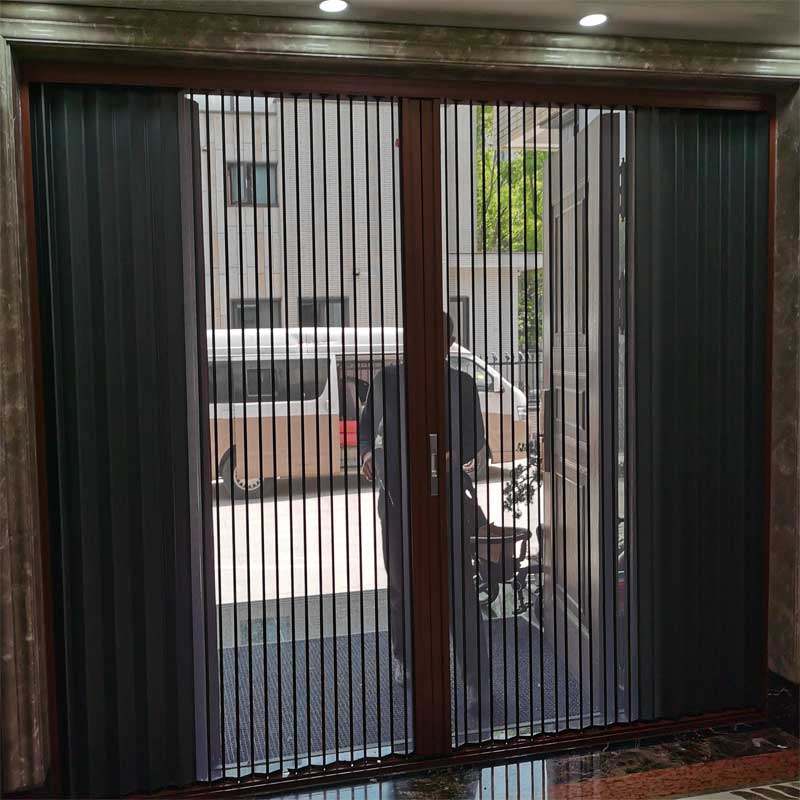 金刚隐形折叠带锁纱门风琴伸缩防盗防蚊防鼠纱窗