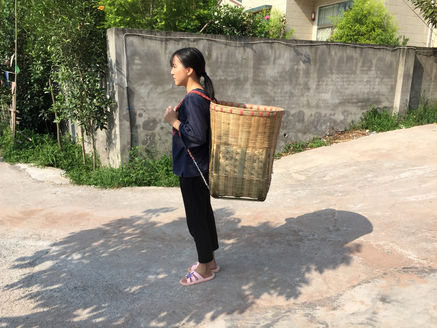 四川竹编背篓传统手工竹背篓背筐夹背儿买菜采药置物收纳筐道具