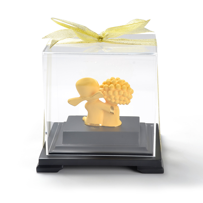 绒沙金幸福美满黄金娃娃新婚创意结婚礼物婚庆婚房客厅装饰品摆件