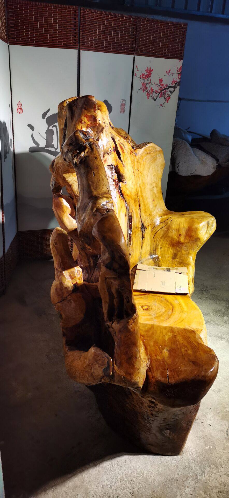 椅子原生态整体树根根雕背椅实木凳子大板主人根雕凳子