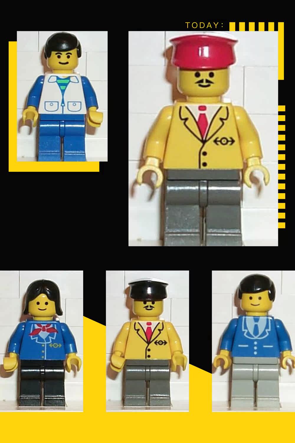 乐高lego经典城镇火车绝版人仔trn031乘务员塑料积木