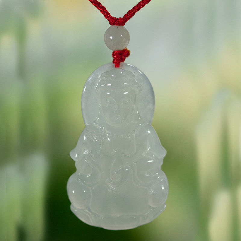 钰达翡翠观音吊坠玉菩萨吊坠玉观音翡翠a货观世音挂件男款73u