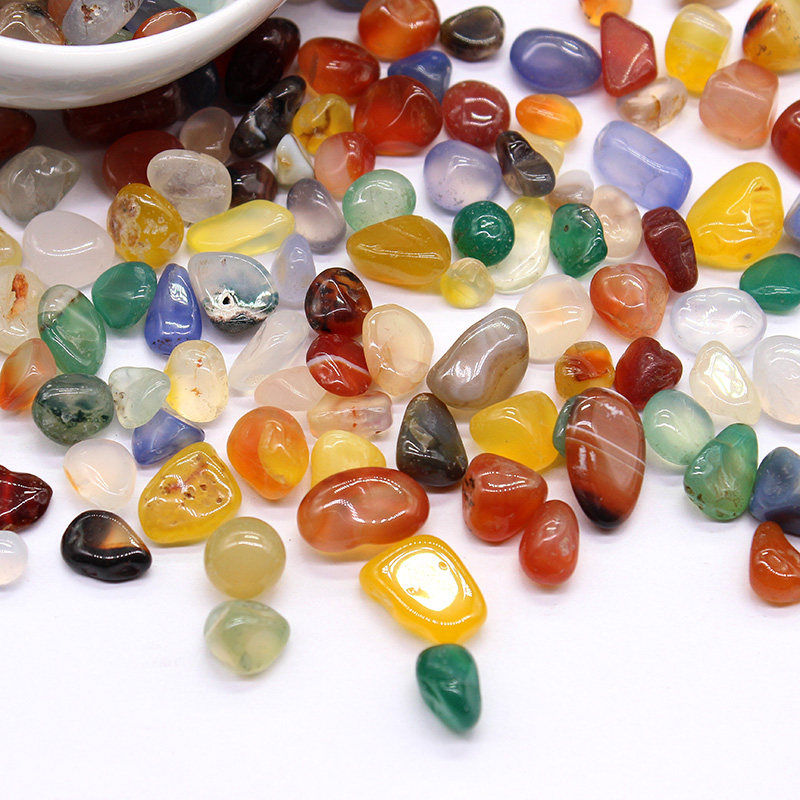 碎石天然五色五彩玛瑙雨花石摆件鱼缸小石头彩石子风水供奉园艺