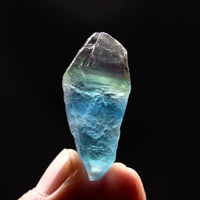 灵昌水晶碎石天然蓝色萤石摆件原石原矿毛料水晶能量水晶矿石标本