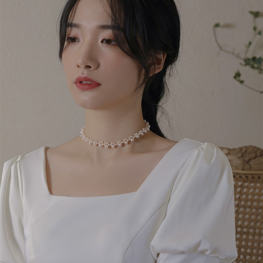 cecilialin萌宠猫爪天然珍珠14k包金项链锁骨天鹅项链