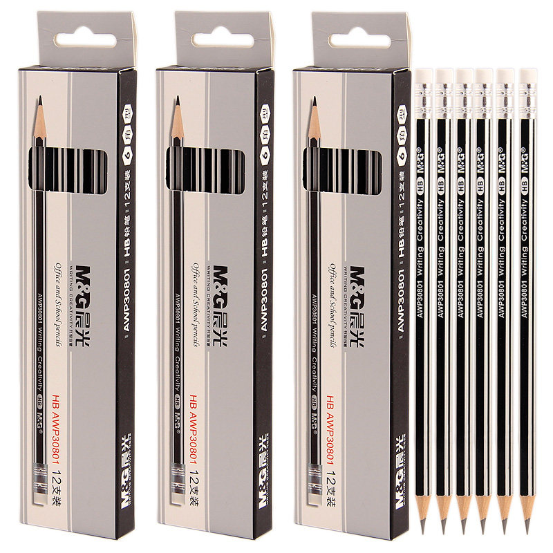 晨光hb文具幼儿园卡通写字画画一年级笔杆六角铅笔